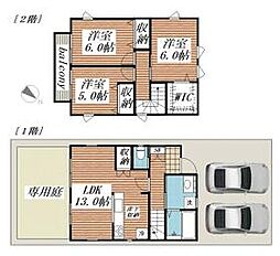 JR内房線 袖ケ浦駅 徒歩12分の賃貸一戸建て 1階3LDKの間取り