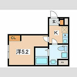 東急大井町線 戸越公園駅 徒歩9分の賃貸マンション 地下1階1Kの間取り