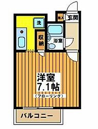 京王井の頭線 新代田駅 徒歩2分の賃貸マンション 4階1Kの間取り