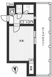 東急田園都市線 三軒茶屋駅 徒歩8分の賃貸マンション 5階1Kの間取り