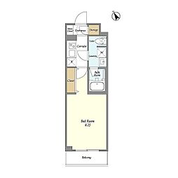 ＥｓＴＲＵＴＨ　ＭＡＧＯＭＥ 3階1Kの間取り