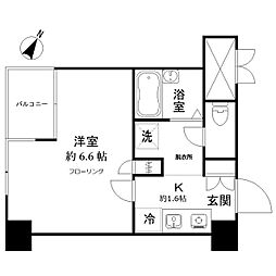 京急本線 京急川崎駅 徒歩4分の賃貸マンション 6階1Kの間取り