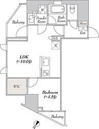 京急本線 新馬場駅 徒歩4分の賃貸マンション 6階1LDKの間取り