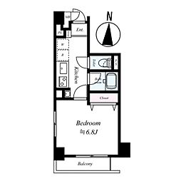 両国アムフラットII 3階1Kの間取り