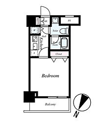 東急東横線 都立大学駅 徒歩10分の賃貸マンション 3階1Kの間取り