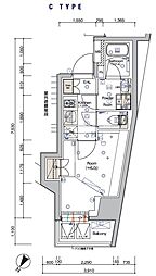 SYFORME SHIROKANE-TAKANAWA 3階1Kの間取り