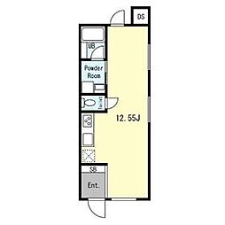 北大阪急行電鉄 箕面萱野駅 徒歩9分の賃貸アパート 2階1Kの間取り