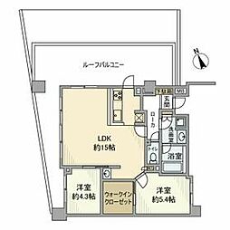 都営浅草線 西馬込駅 徒歩6分の賃貸マンション 4階2LDKの間取り