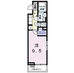 東武東上線 志木駅 徒歩16分の賃貸アパート 2階1Kの間取り