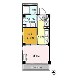 東京メトロ有楽町線 氷川台駅 徒歩8分の賃貸マンション 3階1Kの間取り