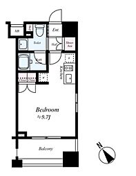 ウィスティリア大森山王 1207号室 12階ワンルームの間取り