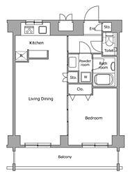 都営大江戸線 中井駅 徒歩3分の賃貸マンション 4階1LDKの間取り