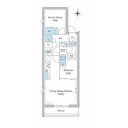 東急池上線 池上駅 徒歩4分の賃貸マンション 2階1SLDKの間取り