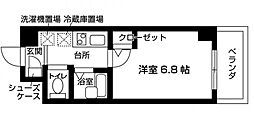 西武池袋線 富士見台駅 徒歩4分の賃貸マンション 1階1Kの間取り