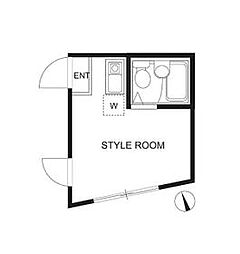 西武新宿線 都立家政駅 徒歩4分の賃貸アパート 1階ワンルームの間取り