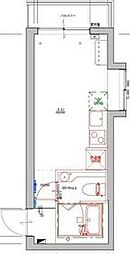 レジダンス・イン目黒 2階ワンルームの間取り