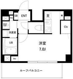 東京メトロ東西線 妙典駅 徒歩10分の賃貸マンション 4階1Kの間取り