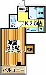京王線 代田橋駅 徒歩13分の賃貸マンション 2階1Kの間取り