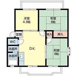 JR総武本線 佐倉駅 徒歩10分の賃貸アパート 2階3DKの間取り