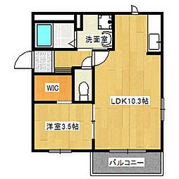LUNA COURT 202 2階1LDKの間取り