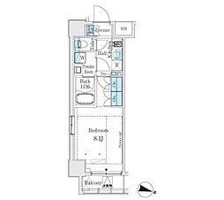 JR山手線 大塚駅 徒歩8分の賃貸マンション 4階1Kの間取り