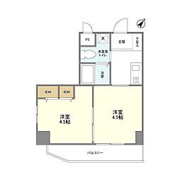 都営三田線 志村坂上駅 徒歩7分の賃貸マンション 6階2Kの間取り
