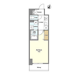 JR総武線 千葉駅 徒歩13分の賃貸マンション 10階1Kの間取り