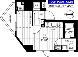ステージファースト新宿原町 3階ワンルームの間取り