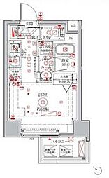 JR京浜東北・根岸線 桜木町駅 徒歩5分の賃貸マンション 7階1Kの間取り