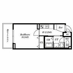 JR京浜東北・根岸線 大森駅 徒歩5分の賃貸マンション 7階1Kの間取り