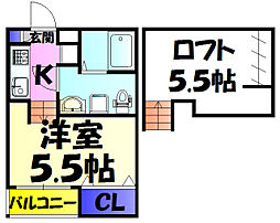 JR総武線 新検見川駅 徒歩10分の賃貸アパート 1階1Kの間取り