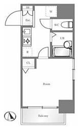 スカイコート高田馬場5 1Kの間取図画像