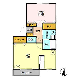 カサグランデ藤 1LDKの間取図画像