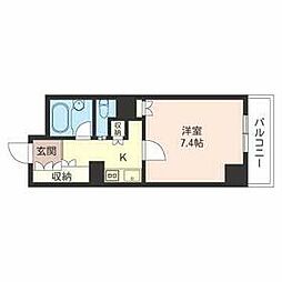 エスティメゾン川崎 1Kの間取図画像