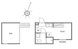 練馬区東大泉5丁目アパート ワンルームの間取図画像