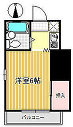 カレッジハウス2 ワンルームの間取図画像