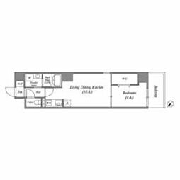 ブロード江坂広芝町レジデンス 1LDKの間取図画像