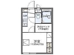 レオパレス吉根第2 1Kの間取図画像