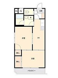 カエサル花小金井 2DKの間取図画像
