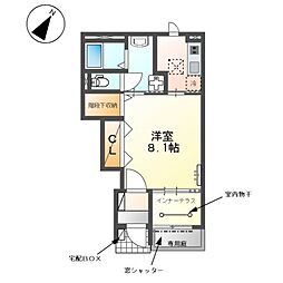 ラ・クレアージュ 1Kの間取図画像