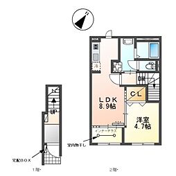 ラ・クレアージュ 1LDKの間取図画像