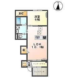 ベルメゾン笠縫の里 1LDKの間取図画像