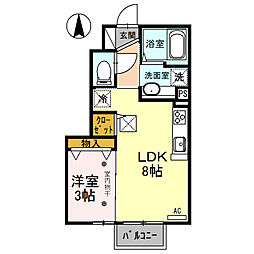 エステラ 1LDKの間取図画像