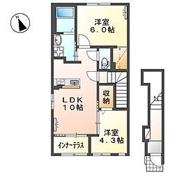 リヴィエールV 2LDKの間取図画像