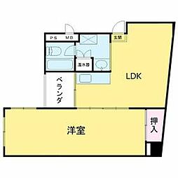 イヌイハイム市谷 1LDKの間取図画像