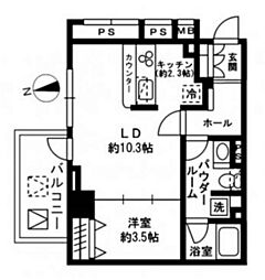 レジディア四谷三丁目 1LDKの間取図画像