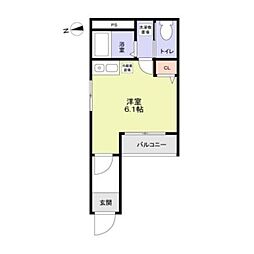 イニッツィオ永田南 ワンルームの間取図画像
