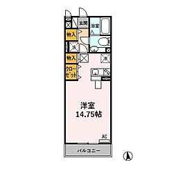 モナリエ北一色 ワンルームの間取図画像
