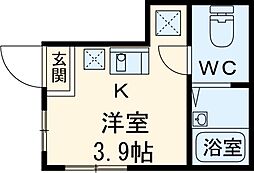 京王井の頭線 井の頭公園駅 徒歩6分の賃貸アパート 1階1Kの間取り