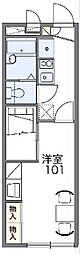 レオパレスLOTUSB 1Kの間取図画像